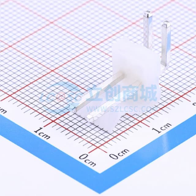 1x2P 间距:3.96mm 弯插 系列:CH 【插件】实物图