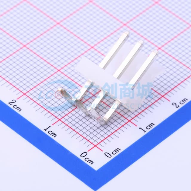 1x3P 间距:3.96mm 弯插 系列:CH 【插件】实物图