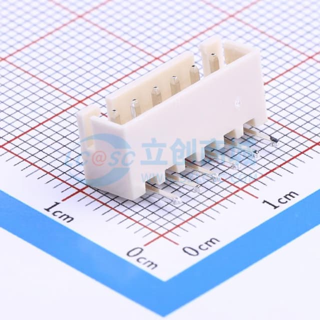 1x6P 间距:2.5mm 弯插 系列:XH 【插件】实物图