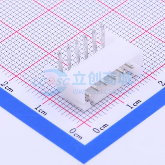 1x6P 间距:2.5mm 弯插 系列:XH 【插件】实物图
