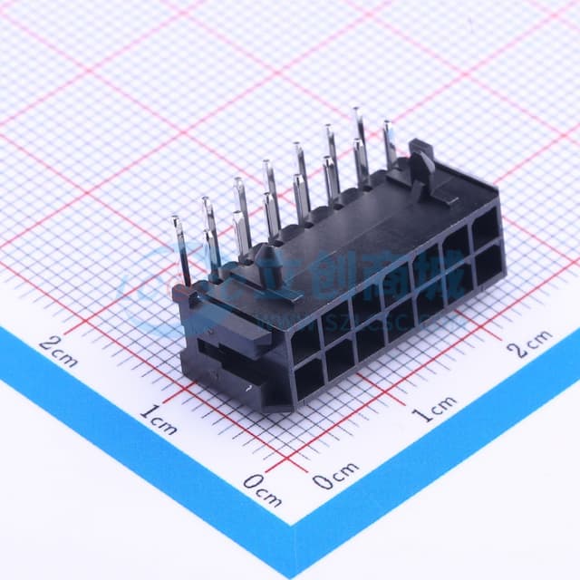 2x7P 间距:3mm 弯插 系列:Micro-Fit(MX 3.0) 【插件】实物图