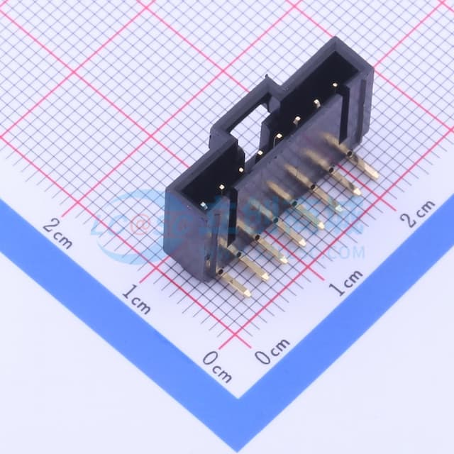 1x8P 间距:2.54mm 弯插 【插件】实物图