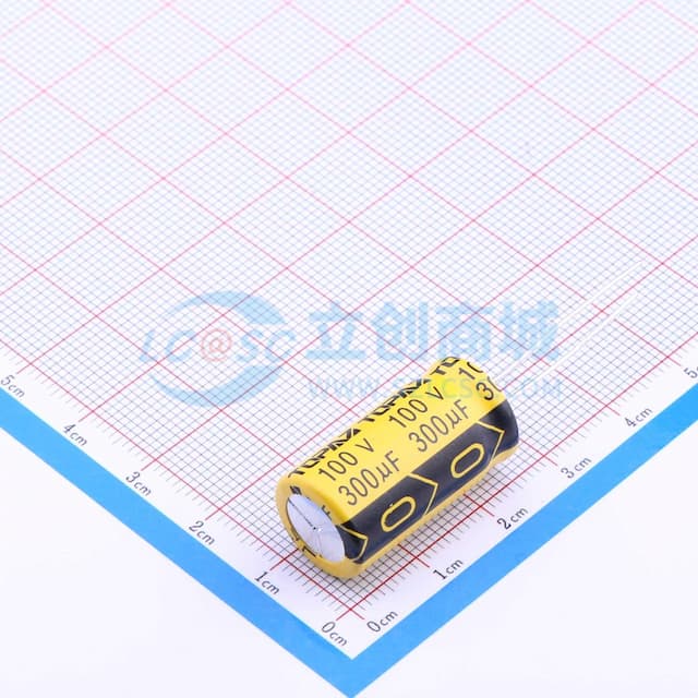 300uF ±20% 100V 【插件】实物图