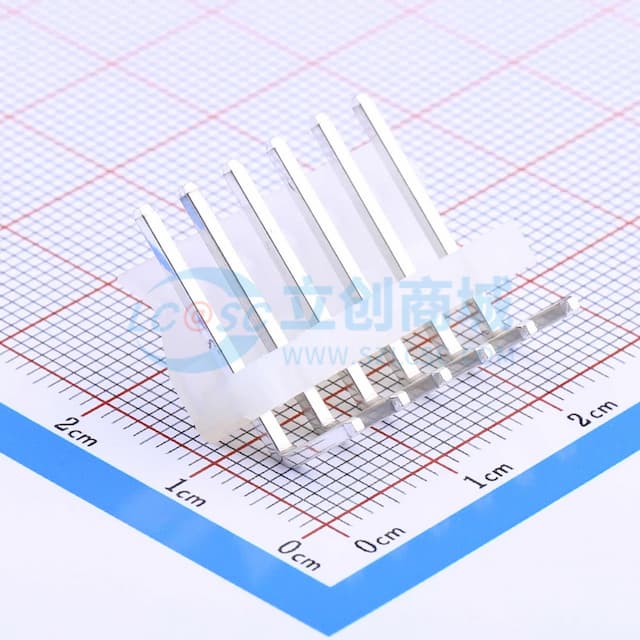 1x6P 间距:3.96mm 弯插 系列:CH 【插件】实物图