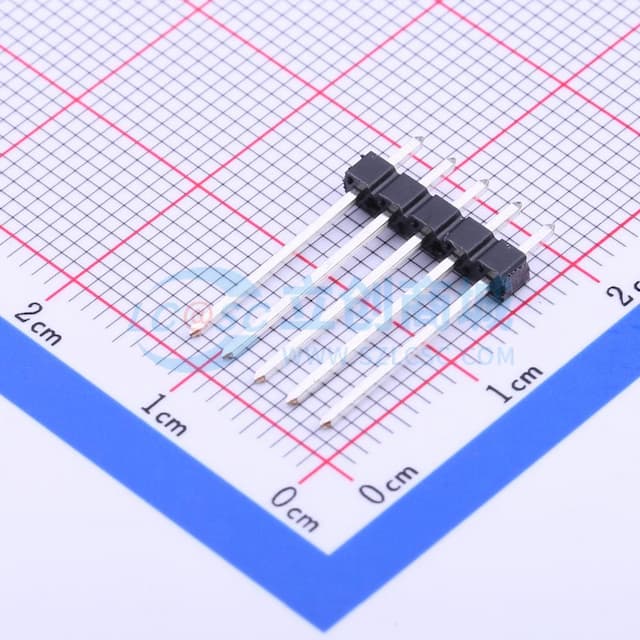 单排针，价格为单根针 1x5P 间距:2.54mm 方针 直插【排针】实物图