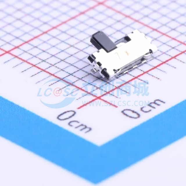 高度0.7mm、行程1.4mm的表面贴装型开关实物图