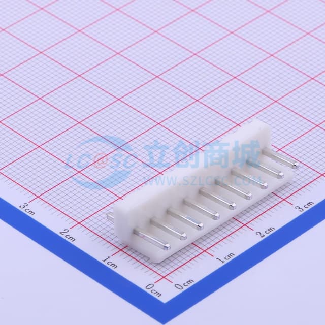 白色 1x9P 间距:3.96mm 直插【插件】实物图