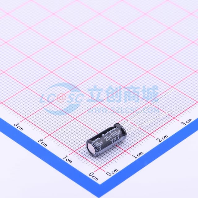 100uF ±20% 25V 【引线】实物图