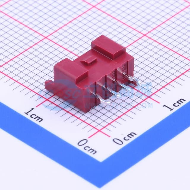 红色 1x4P 间距:2mm 直插 系列:PA【插件】实物图