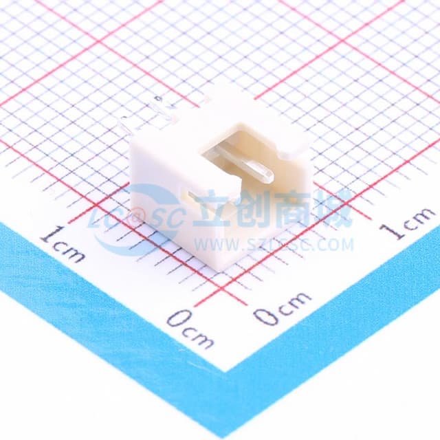 米黄色 系列:XH 间距:2.5mm 1x2P【插件】实物图