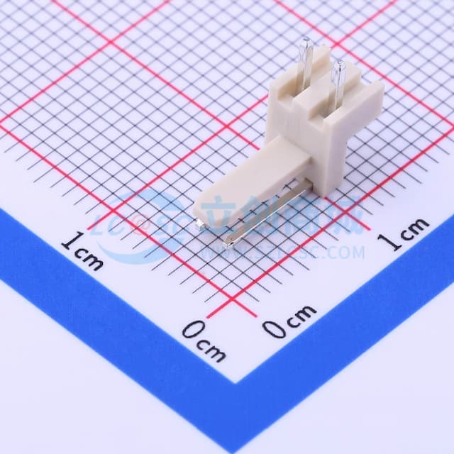 1x2P 间距:2.5mm 弯插 【插件】实物图