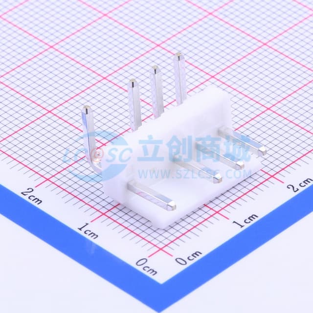 1x5P(缺1P) 间距:3.96mm 弯插 系列:VH 【插件】实物图