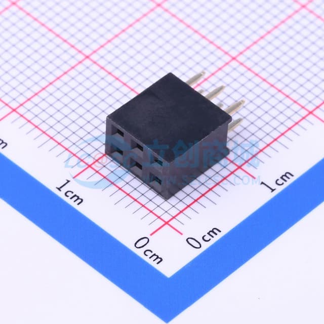 2x3P 间距:2.54mm 直插 【排针】实物图