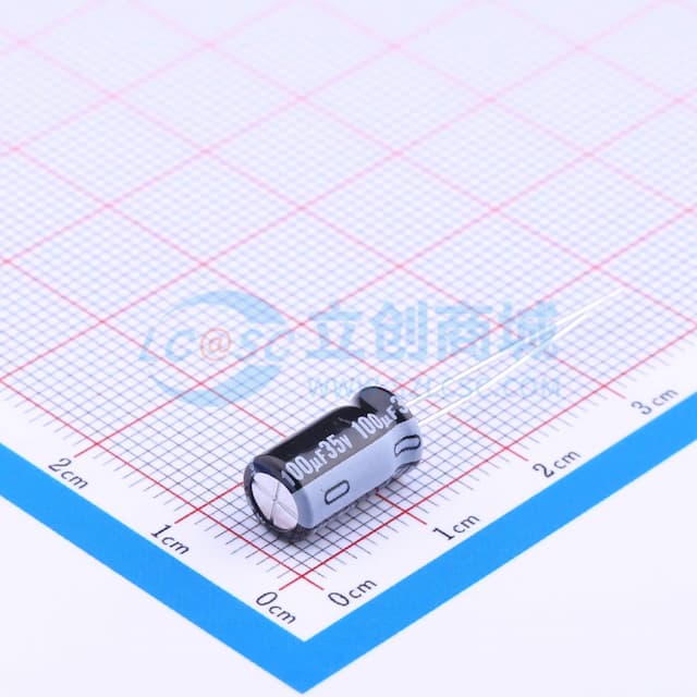 停产 100uF ±20% 35V【引线】实物图