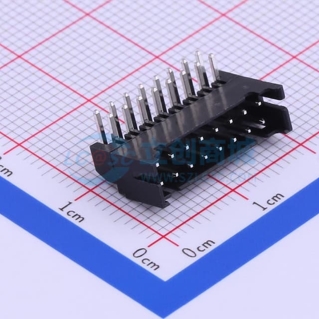 黑色 2x8P 间距:2mm 弯插【插件】实物图