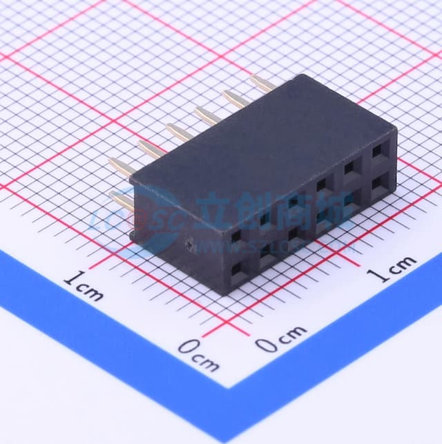 2x6P 间距:2.54mm 直插 【排针】实物图