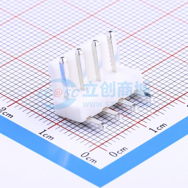1x4P 间距:3.96mm 弯插 系列:VH 【插件】实物图