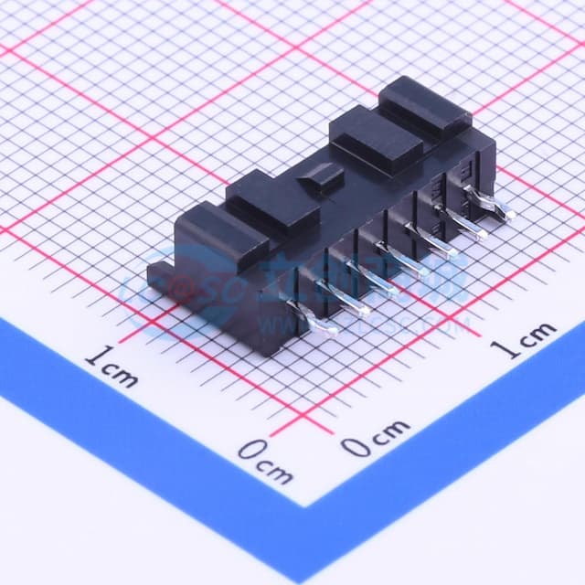 黑色 1x7P 间距:2mm 直插 系列:PA【插件】实物图