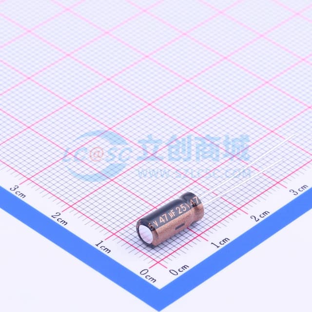47uF ±20% 25V 【引线】实物图