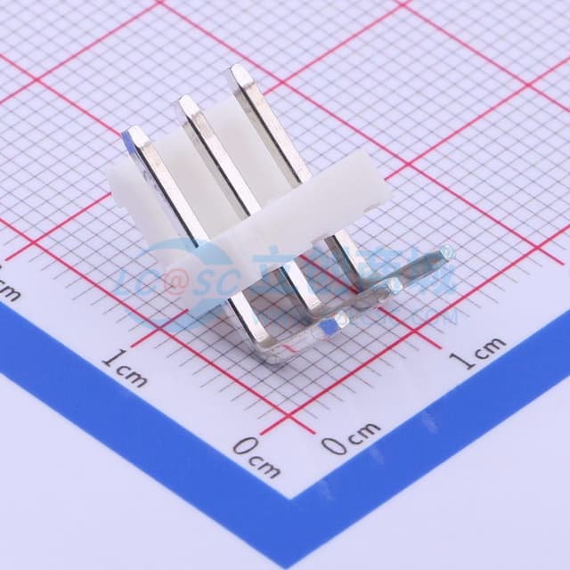 白色 1x3P 间距:3.96mm 弯插【插件】实物图