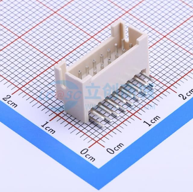 2x8P 间距:2mm 弯插 系列:PHB 【插件】实物图