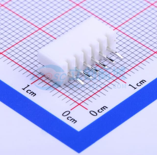 系列:PH 间距:2mm 1x6P【插件】实物图
