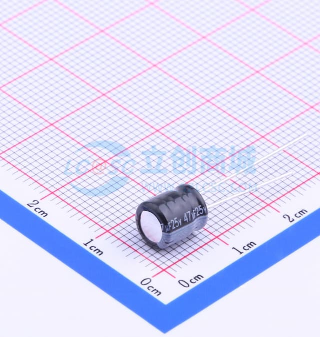 47uF ±20% 25V 【引线】实物图