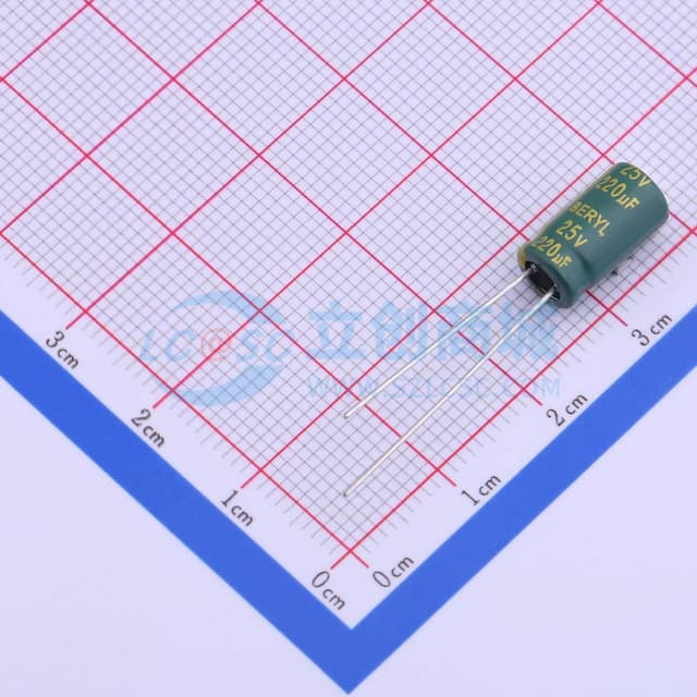 220uF ±20% 25V 【引线】实物图