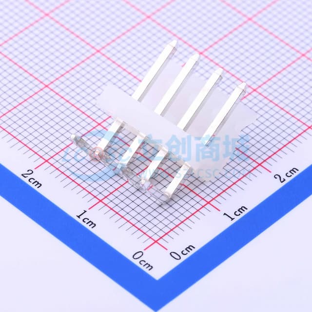 1x4P 间距:3.96mm 弯插 系列:CH【插件】实物图