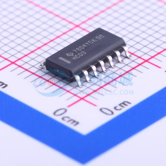 带漏极开路输出的四组 2 输入正与非门实物图