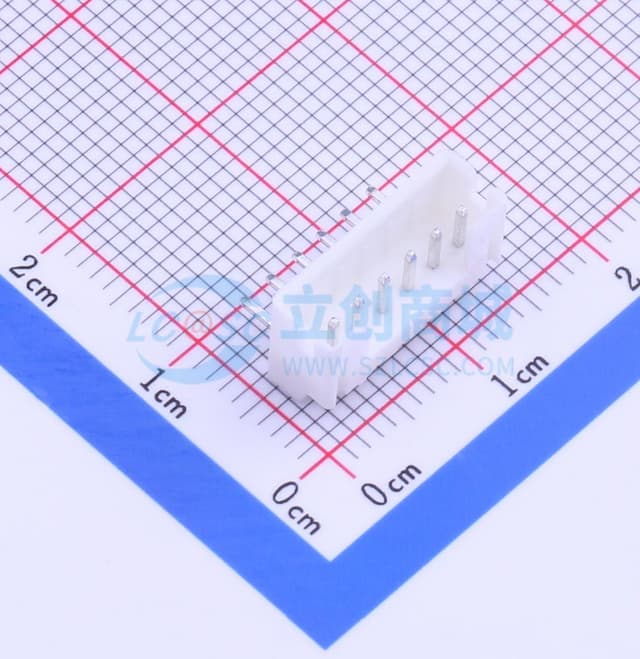 1x6P 间距:2mm 弯插 系列:PH【插件】实物图