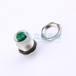 2件套 M12 插座，母头，PCB 安装，面板后部缩略图