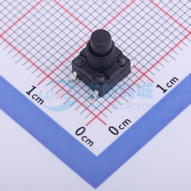 6.2x6.2x9.5 四脚防水贴片轻触开关 250gf 【插件】实物图