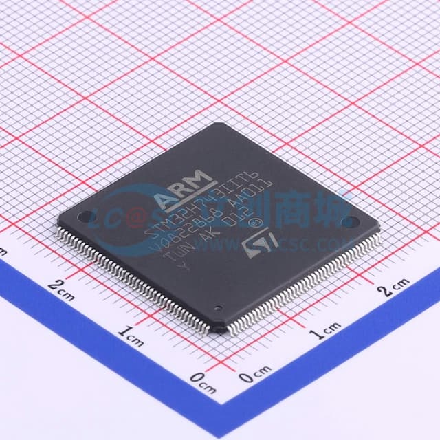带DSP和DP-FPU的高性能ARM Cortex-M7 MCU，具有2 MB Flash、1 MB RAM、480 MHz CPU、ART加速器、一级缓存、外部存储器接口和大量外设实物图