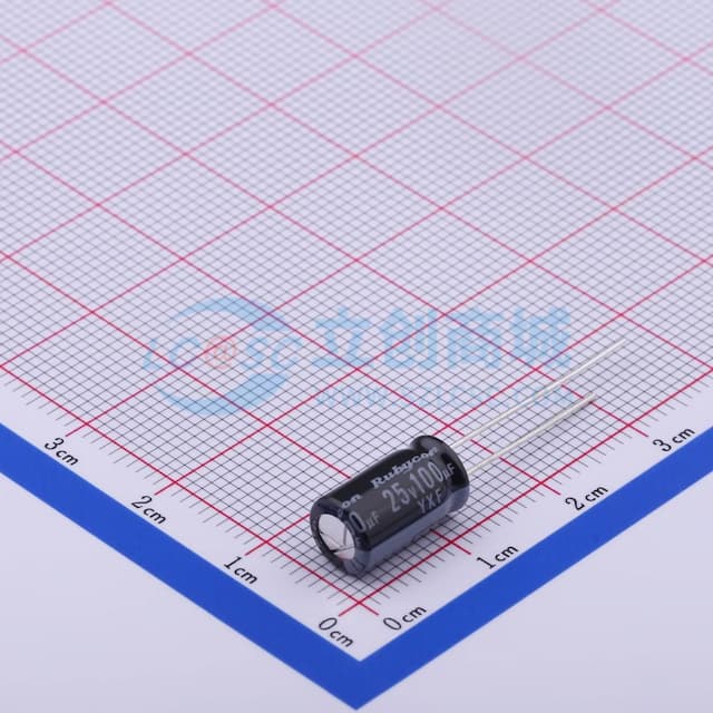 100uF ±20% 25V 【引线】实物图