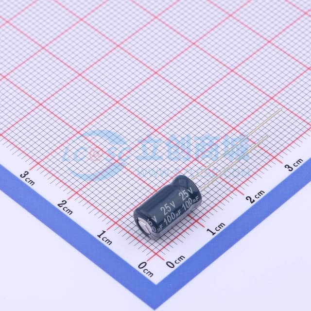 100uF ±20% 25V 【引线】实物图