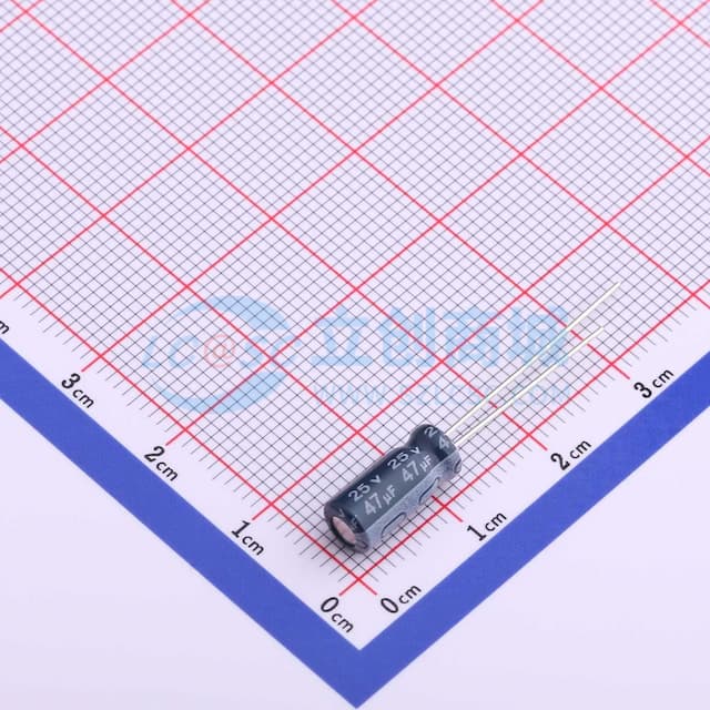 47uF ±20% 25V 【引线】实物图