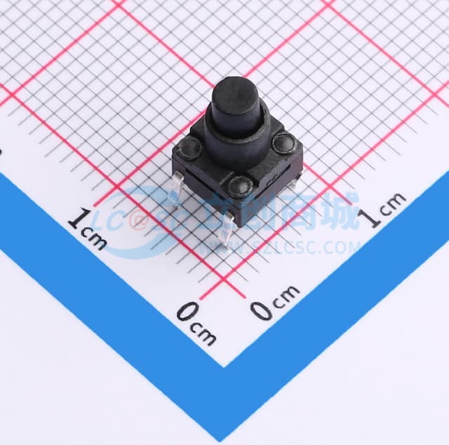 带胶套 防水 6×6×9.5 防水插脚轻触开关 160gf 带护套实物图
