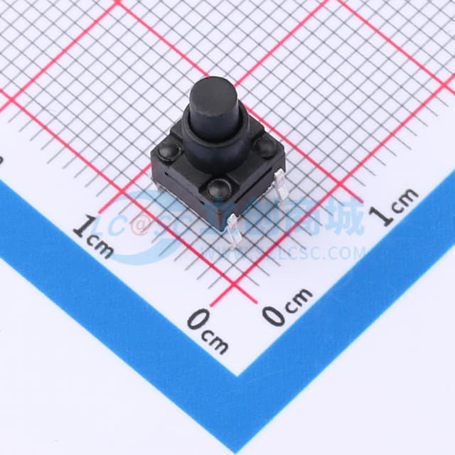 带胶套 防水 6×6×10.0 防水插脚轻触开关 250gf 带护套实物图