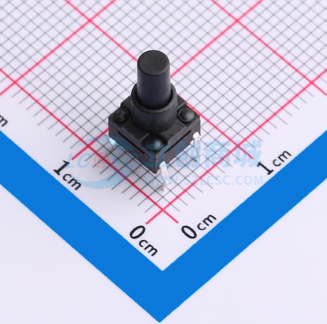 带胶套 防水 6×6×12.0 防水插脚轻触开关 250gf 带护套实物图