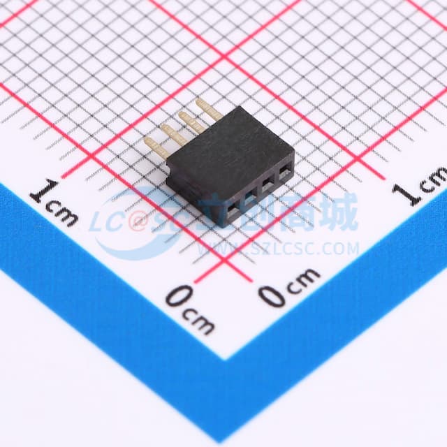 间距:1.27mm 1x4P 直插实物图