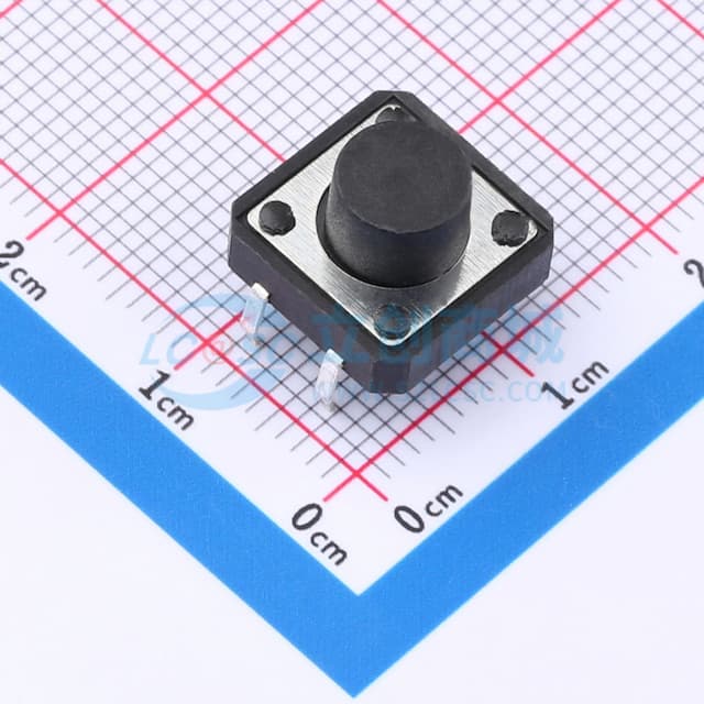 12*12*7.5mm 直插 轻触开关实物图