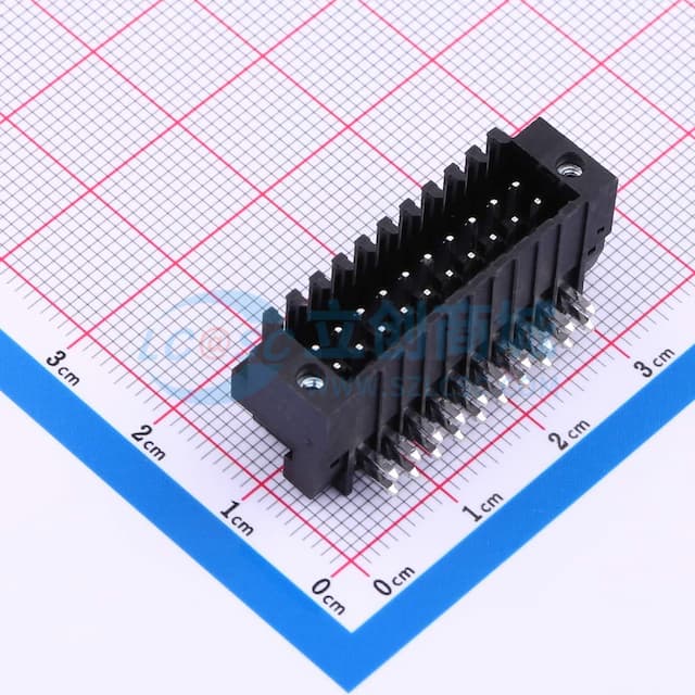 【插件】螺丝固定 2x10P 2.54mm 排数:2 每排P数:10实物图