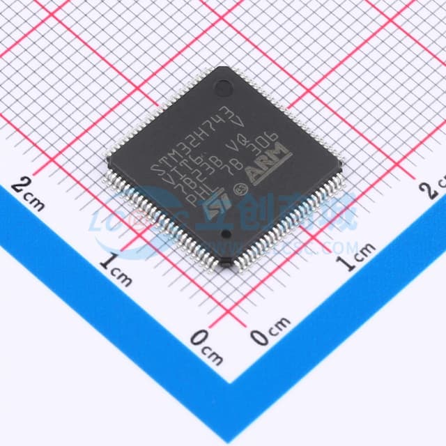 带DSP和DP-FPU的高性能ARM Cortex-M7 MCU，具有2 MB Flash、1 MB RAM、480 MHz CPU、ART加速器、一级缓存、外部存储器接口和大量外设实物图