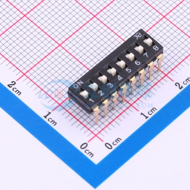 2.54mm 8位高推 拨码开关 【拨码】实物图