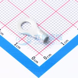 闭环形舌形端子，16 - 14 AWG，#8 / M4螺柱尺寸，4.34 mm螺柱直径，闭筒，直型，镀锡，非绝缘缩略图