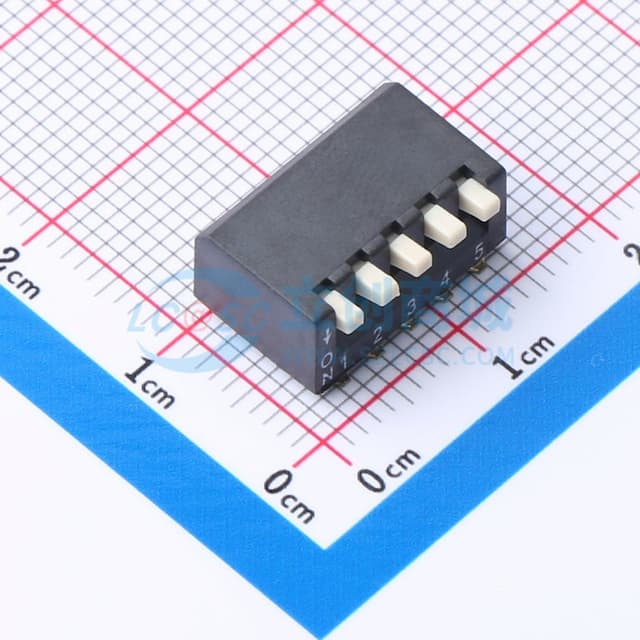 间距2.54mm 5位拨码开关实物图
