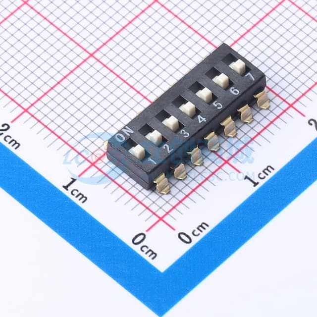 间距2.54mm 7位拨码开关实物图