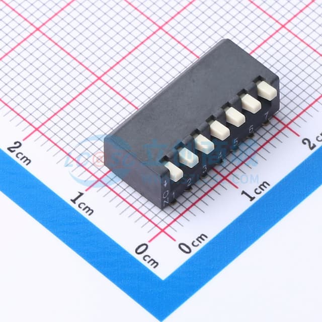 间距2.54mm 7位拨码开关实物图