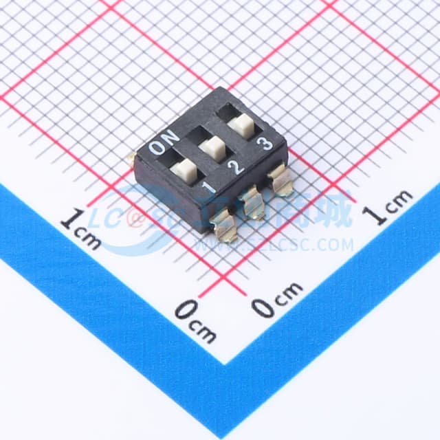 间距2.54mm 3位拨码开关实物图